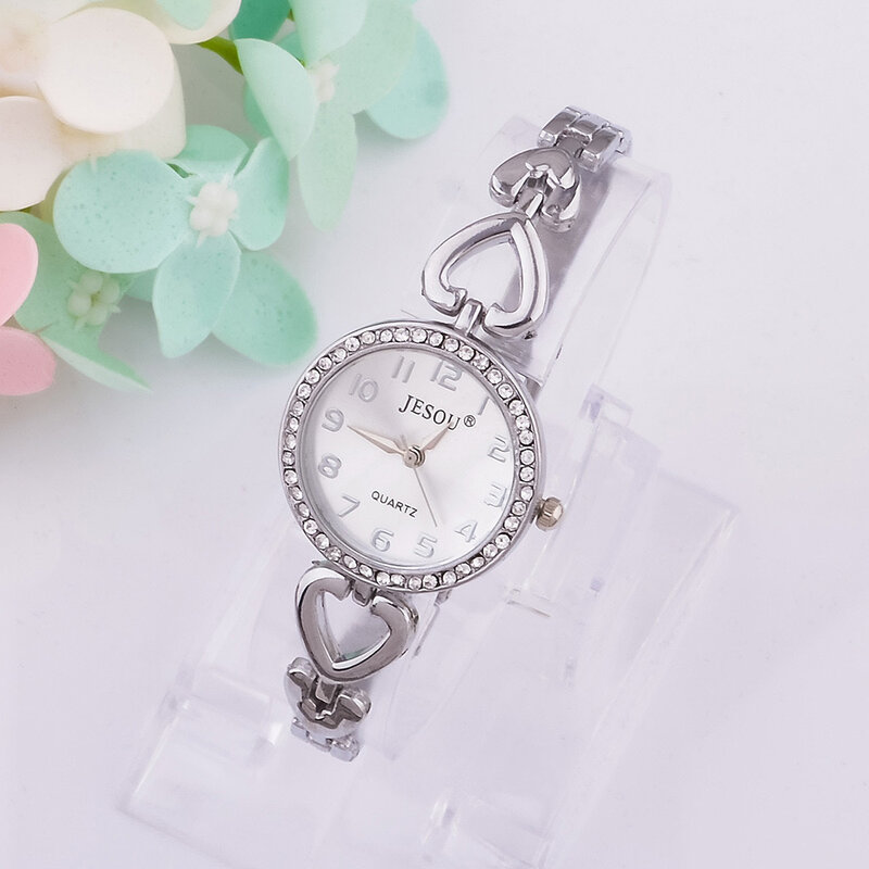 Mulheres pulseira relógio conjunto de ouro cristal colar de design brincos anel feminino conjunto de jóias relógio de quartzo presentes das mulheres para os namorados