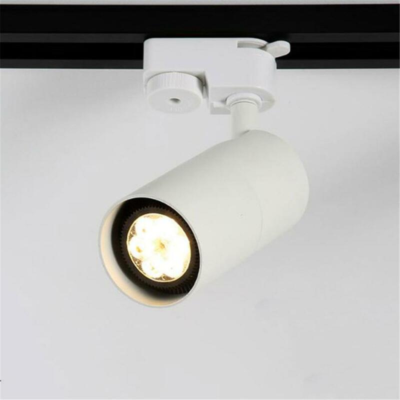 Lámpara de pista LED GU10, iluminación de riel, focos de aluminio, accesorios para tienda de ropa, hogar, blanco y negro, 220V