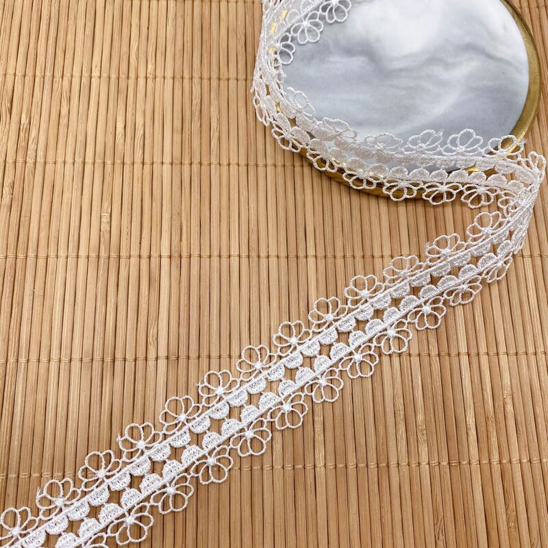 3Yards/lot Embroidery Bilateral Hollow Flower Lace Fabric Trim Ribbons DIY Sewing Handmade Garment Accessories