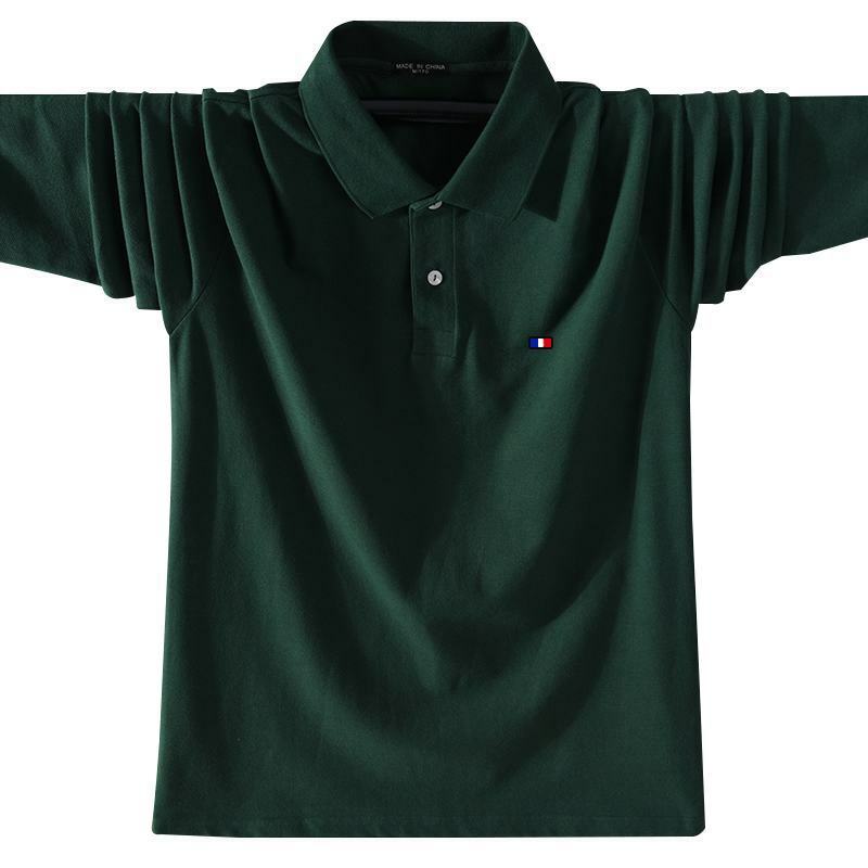 XS-5XL Mode Sportswear Hohe Qualität Neue-Design männer Polos Shirts Langarm 100% Baumwolle Casual Polos Homme Revers männlichen Tops