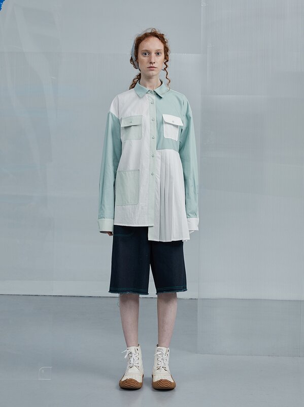 Design original de primavera feminino camisetas soltas de algodão clássico revestidas de retalhos harajuku blusas coreanas