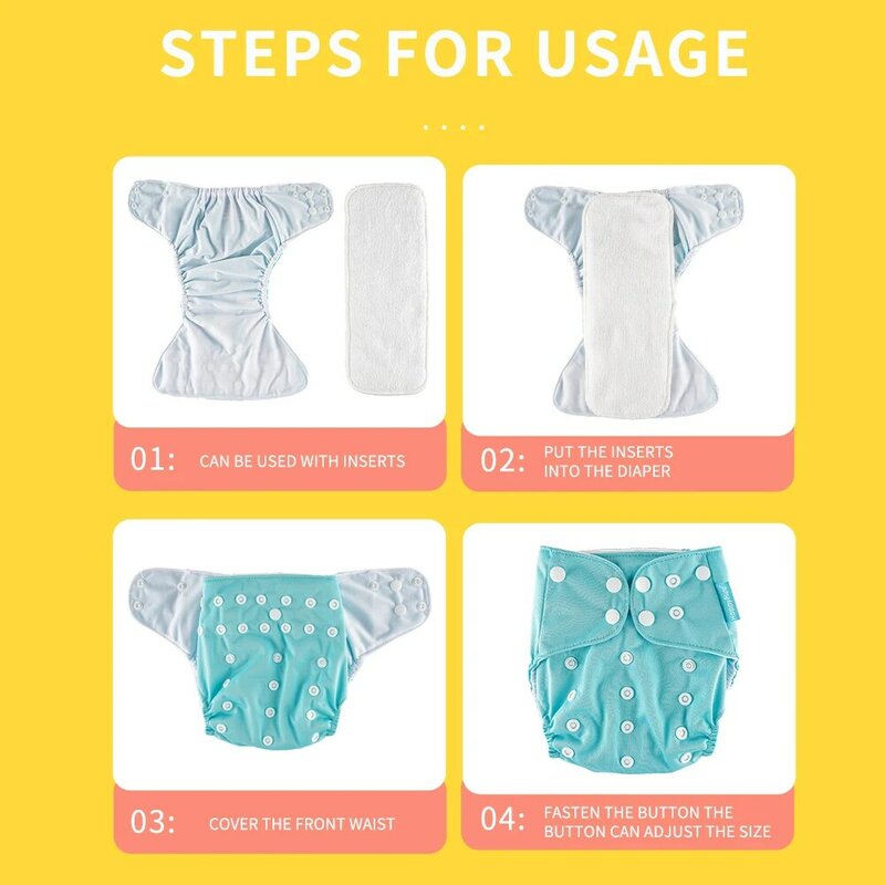 HappyFlute-Fralda de pano lavável reutilizável para bebês, ecologicamente correta, bolso ecológico, fralda de bebê com bolso, 3-15kg, 1pc