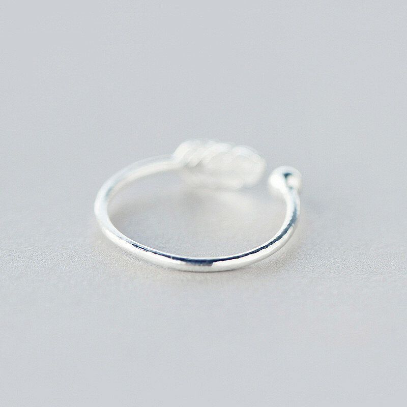 Кольцо женское из серебра 925 пробы, с перьями, регулируемое