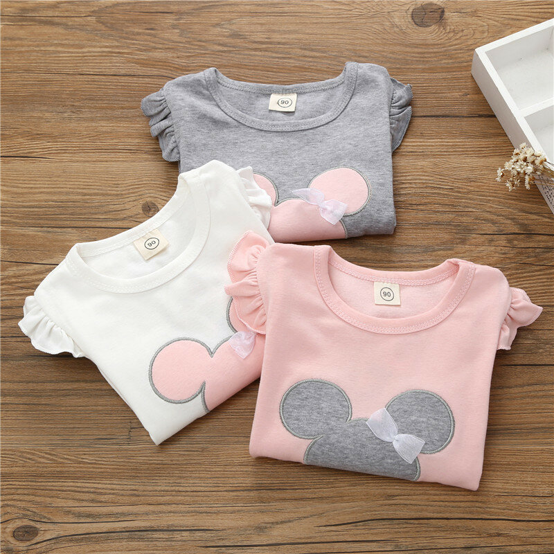 Camiseta de manga comprida infantil para desenhos animados, camisa de assentamento de bebês, roupas infantis, primavera, outono, 2-6 anos