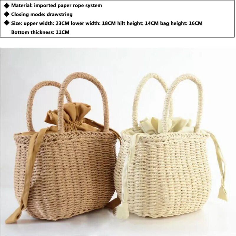 Straw Bags For Women 2022 Summer Hand-Woven Rattan Bag Handmade Woven Purse Wicker Beach Bag Bohemia Bali Handbag Bolsos Mimbre