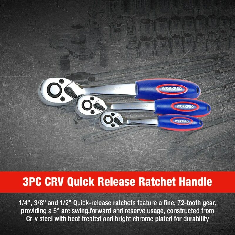WORKPRO Tool Set utensili manuali per riparazione auto chiave a cricchetto Set di chiavi a bussola kit di strumenti di riparazione auto per biciclette professionali