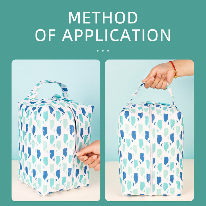 Happyflute-cápsulas de pañales reutilizables para bebé, impermeables, con estampados de moda, bolsa húmeda/seca de tela, bolsa de almacenamiento para pañales de viaje