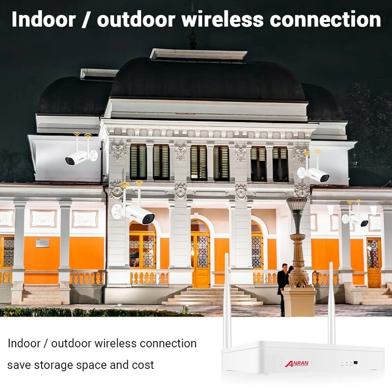 New ANRAN cctv Video Kit 3MP Wireless Security Camera Kit 8CH NVR Night Vision Outdoor Wifi Surveillance Camera System