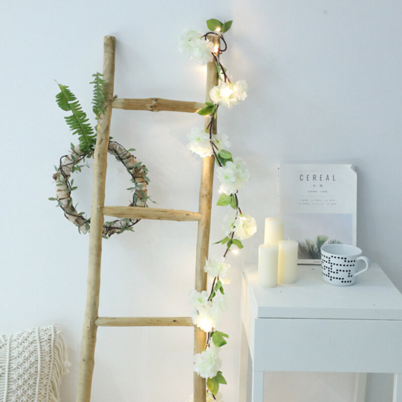 2m 20LED Blume Led String Licht Rosa Weiße Hydrangea Reben 4,5 V Batterie Power Girlande Lampe Urlaub Dekoration Für hause Schlafzimmer