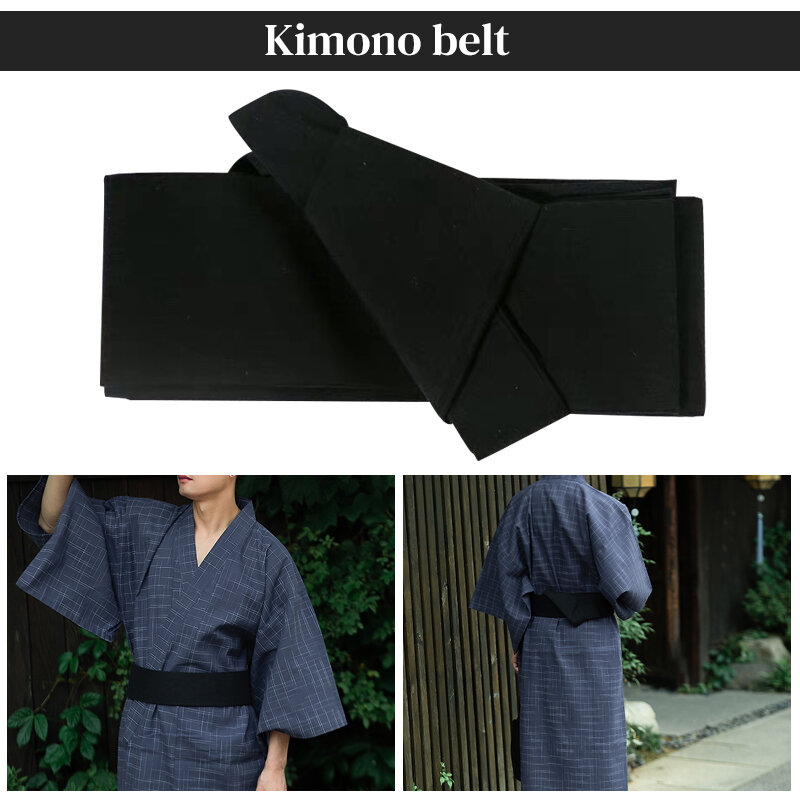 Ceinture d'Entrée de Kimono Japonais Traditionnel, Accessoire Rétro à Larges Rayures, Attache à Crochet et Boucle Obi, pour Sauna, Spa, Costumes