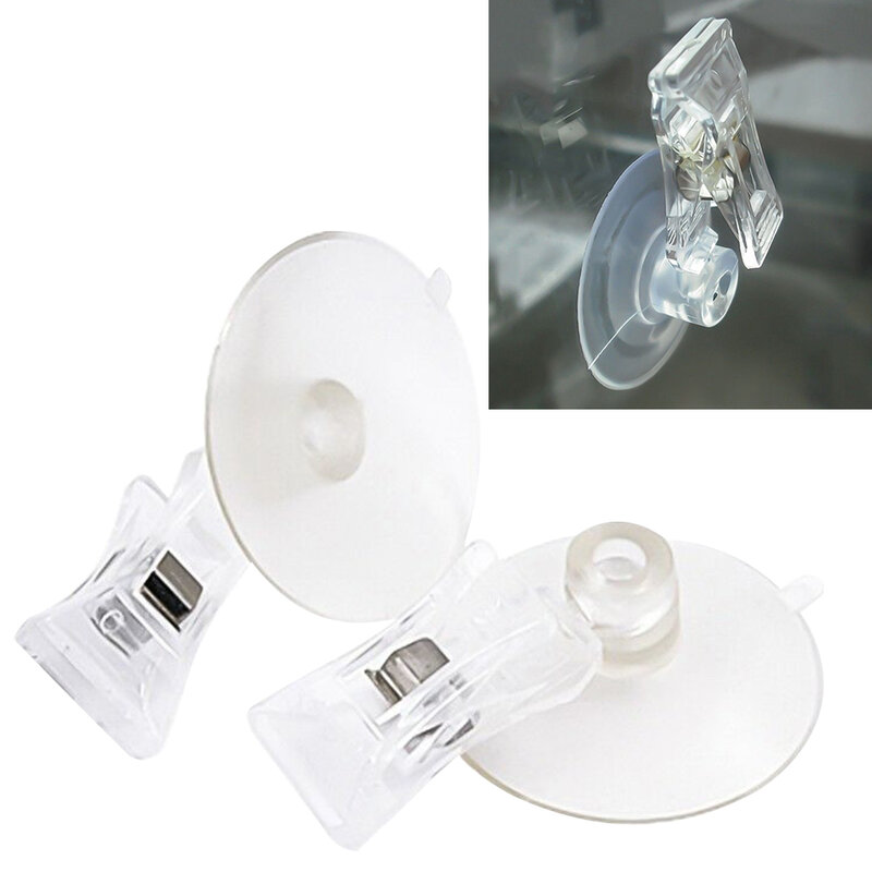 5Pcs Multifunctional Office Wall Living Room Mall Practical Door Window Clear Suction Cup Clip Plastic Sucker Clamp Home