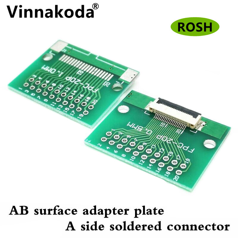 2PCS FFC/FPC adapter board 0.5MM-20P to 2.54MM welded 0.5MM-20P flip-top connector