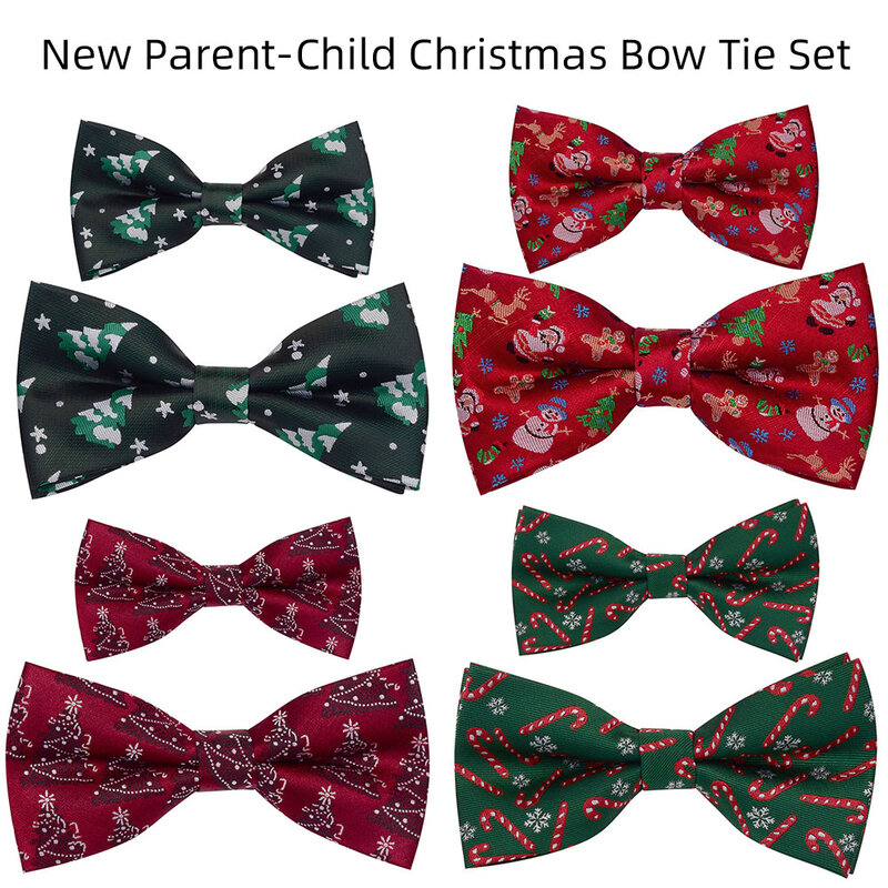 Новый рождественский галстук-бабочка для родителей и детей для взрослых и детей качественные галстуки-бабочки с узором снега для мальчиков праздничные галстуки-бабочки