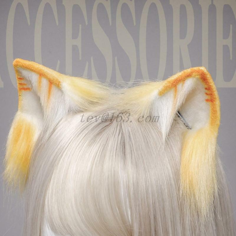 Bella pelliccia sintetica animale orecchie di lupo fascia realistica pelosa soffice cerchio di capelli Lolita Anime Masquerade Costume Cosplay