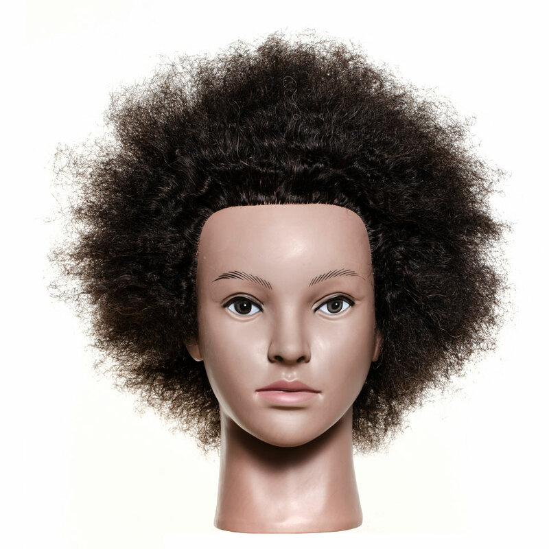 아프리카 마네킹 머리 100% 인모, 미용 머리, 아프리카 살롱, 트레이닝 헤드, 마네킹 미용 인형, 꼬기 스타일링