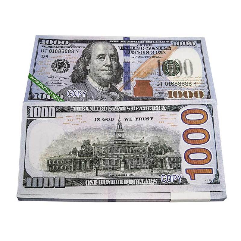Joss papel céu inferno notas moeda prop ancestral dinheiro dólar feng shui aniversários memento (us.1000)