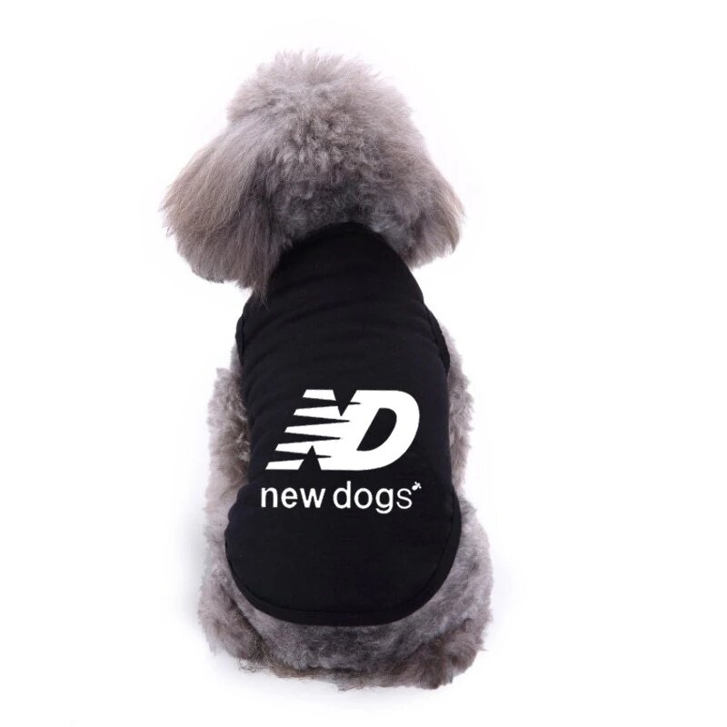 Oimg nd imprimir roupas para cães de estimação francês bulldog chihuahua bichon carta de verão "novo cão" filhote de cachorro camisas bonito pequenos cães t-shirts