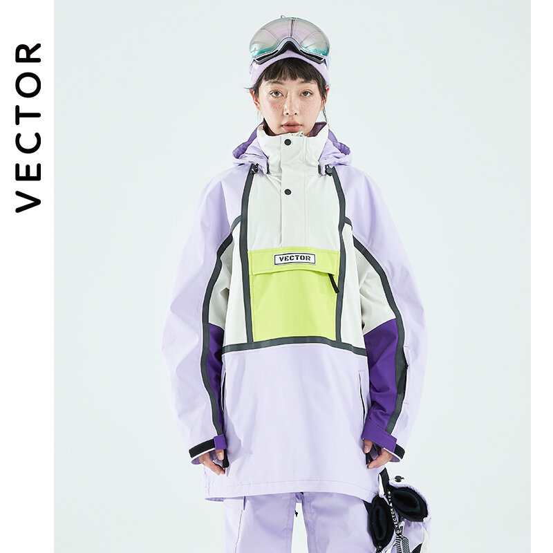 Ropa de esquí de VECTOR para mujer, suéter con capucha, ropa de esquí de tendencia reflectante, calidez engrosada y equipo de esquí impermeable, traje de esquí para mujer