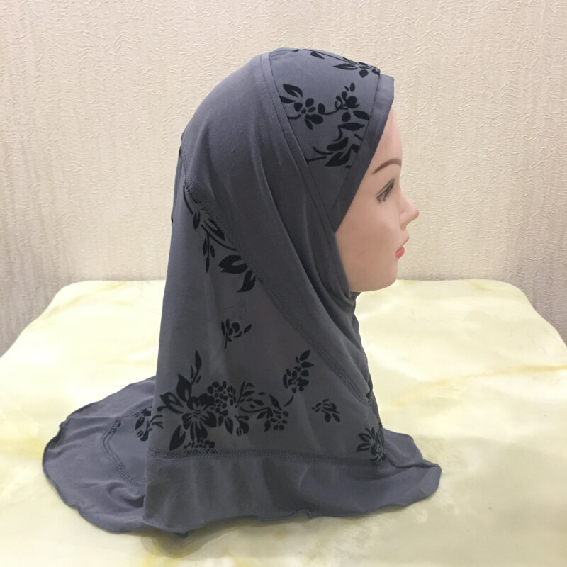 Foulard Hijab imprimé pour filles musulmanes, couvre-chef islamique, Turban, casquette, adapté aux enfants de 2 à 7 ans, arabe, couverture complète, châles Amira