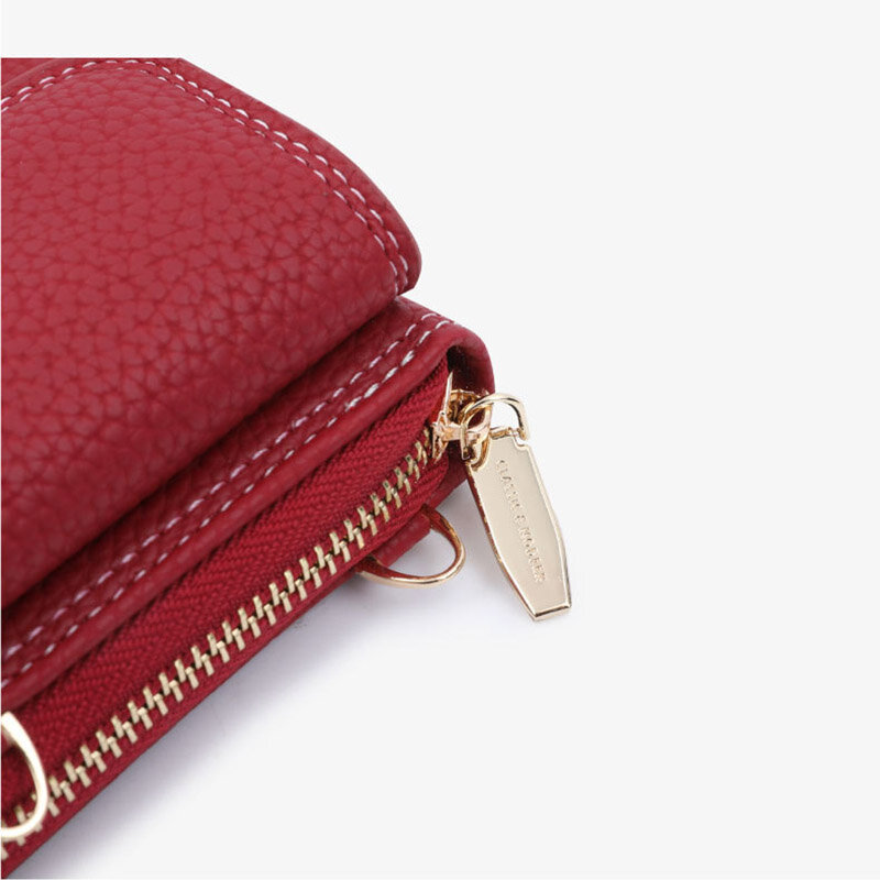 Mode Große Kapazität Telefon Geldbörse Brieftasche für Frauen PU Leder Einfarbig Umhängetasche Kleine Umhängetasche Handtasche Pack