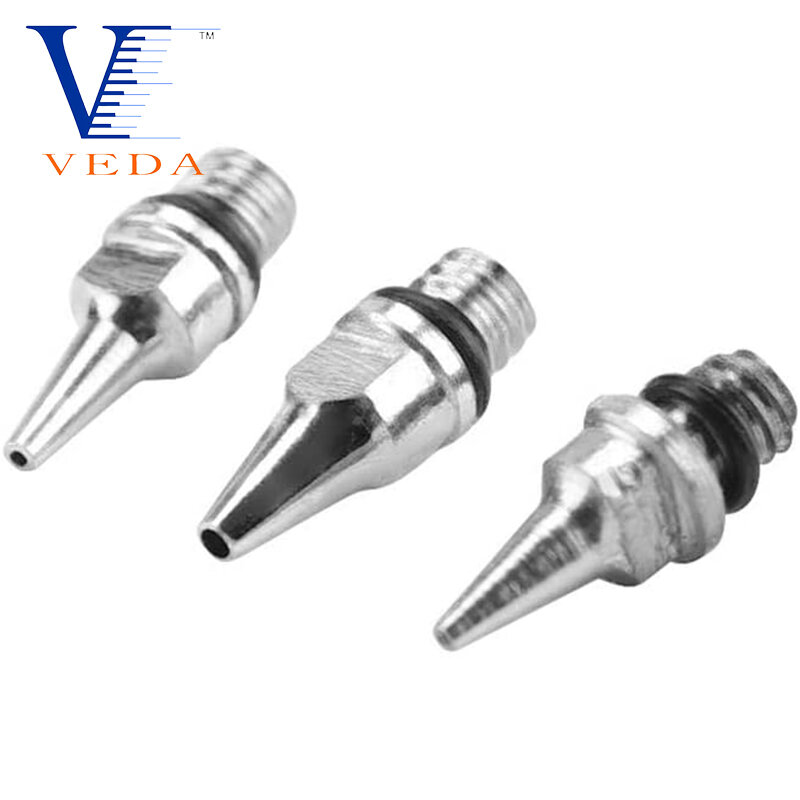 VEDA-recambio de boquilla para aerógrafo, accesorios de boquilla de aerógrafo de 0,2/0,3/0,5mm, máquina de pintura, herramientas de piezas de alimentación por gravedad, 5 uds.