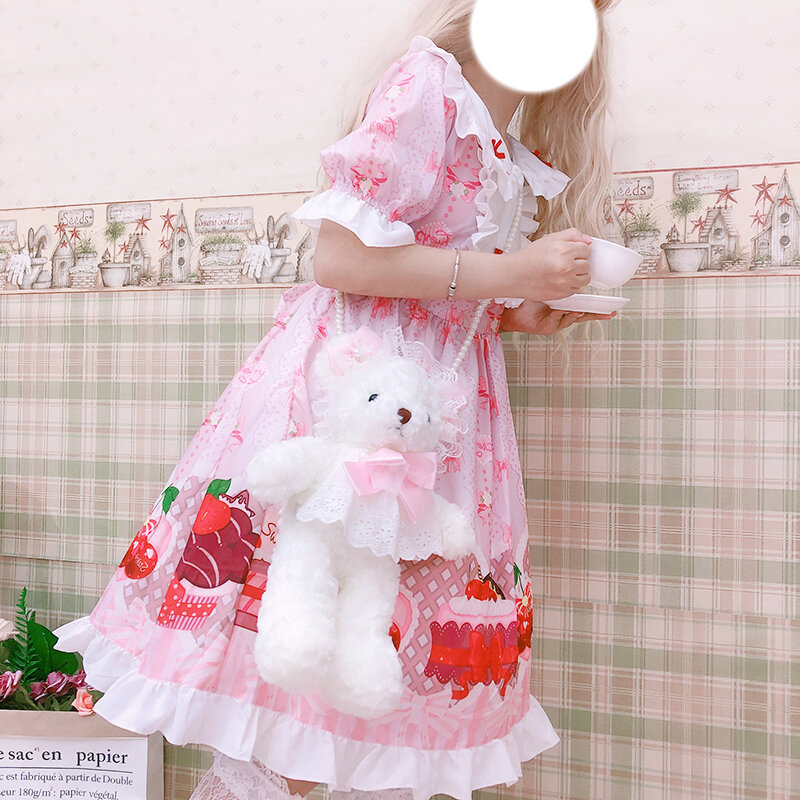 Robe Lolita japonaise douce pour filles, douce et légère, col Pan Peter, nœud papillon, robe d'été pour fête thé