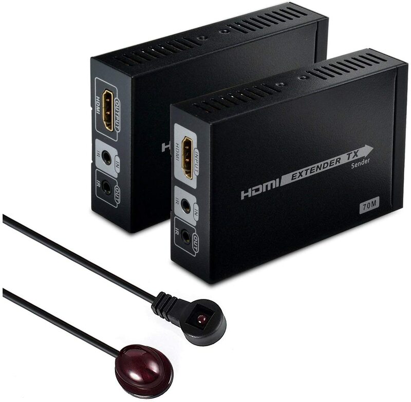 Удлинитель HDMI 4K по одному кабелю CAT/6/6A/7/8, несжатая передача до 1080 футов/70 м, поддержка 3D, P, 4K с двунаправленным