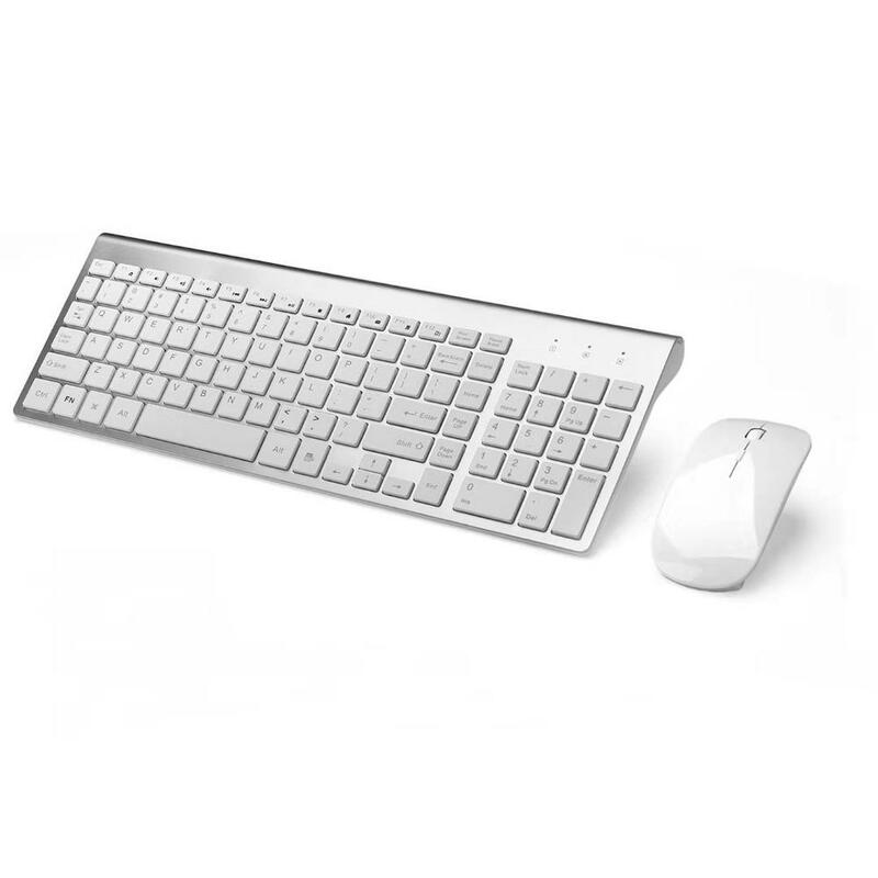 FITONES2.4 GHz combinação de teclado e mouse sem fio, ultra fino, portátil, PC, MAC, Android, Tablet, tecla silenciosa