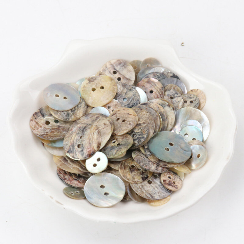 50PCS 20/18/15/12/10mm Natural Shell Sewing Buttons Color Japan Mother of Pearl MOP Round Shell 2 Hole Button Sewing Accessories