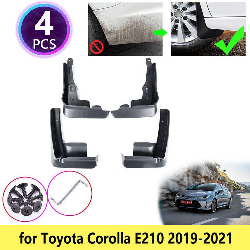 สำหรับ Toyota Corolla Altis E210ซีดาน Saloon 2019 2020 2021 Mudguards Mudflap Fender Mud Flaps Splash Flap Guards รถอุปกรณ์เสริม