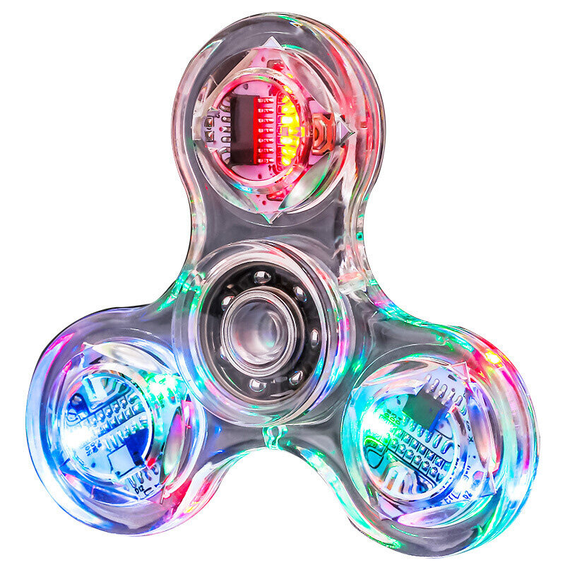 Fidget Spinner Glow in the Dark giocattolo per adulti Anti Stress Led tri-spinner autismo Spinner luminosi giroscopio cinetico per bambini