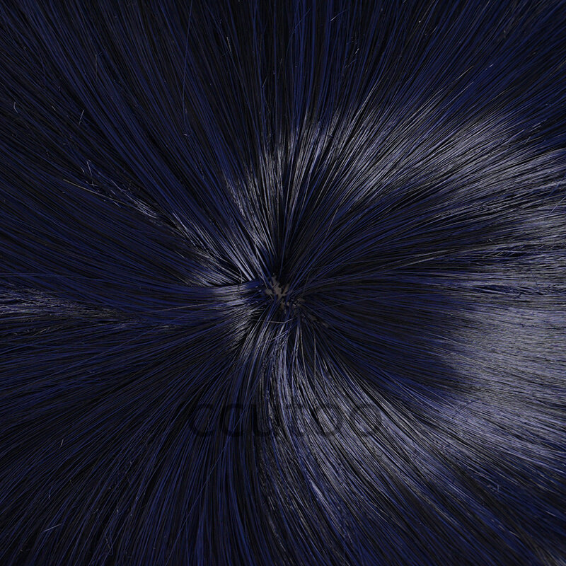 شعر مستعار اصطناعي تنكري من Hayakawa Aki ، شعر قصير مختلط ، أزرق وأسود ، ألياف مقاومة للحرارة ، قبعة شعر مستعار