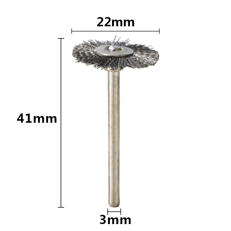 XCAN-Kit de cepillo de rueda, disco de cepillo de alambre de acero inoxidable/latón/nailon de 22mm, vástago de 3,0mm para accesorios de herramientas rotativas Dremel, 10 Uds.