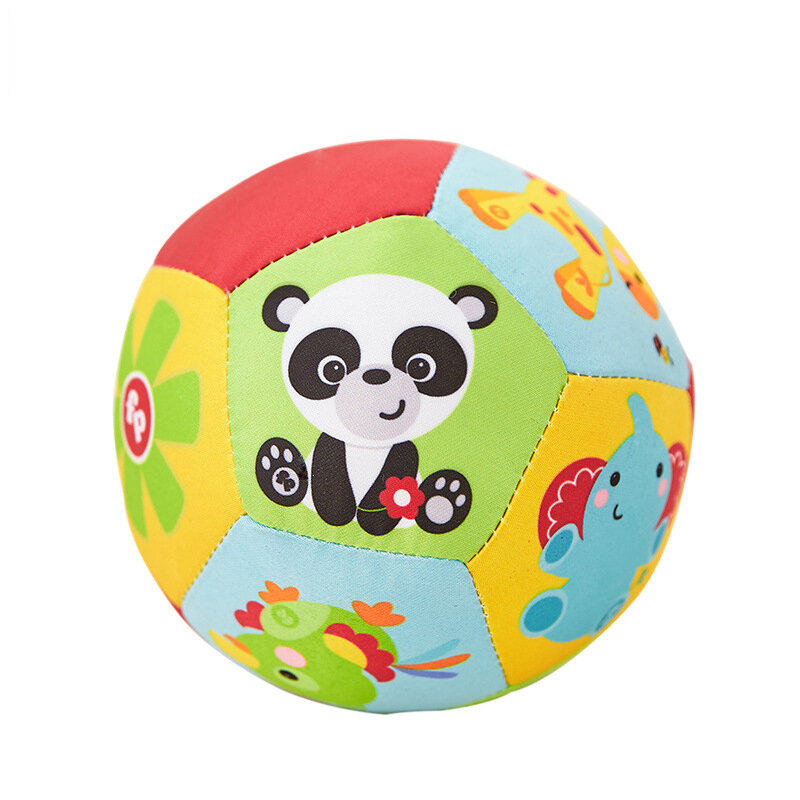 Juguete de animales para bebés, pelota de felpa suave, juguete móvil con sonido sensorial para desarrollar la sujeción, campana de mano, sonajeros, bola para gatear