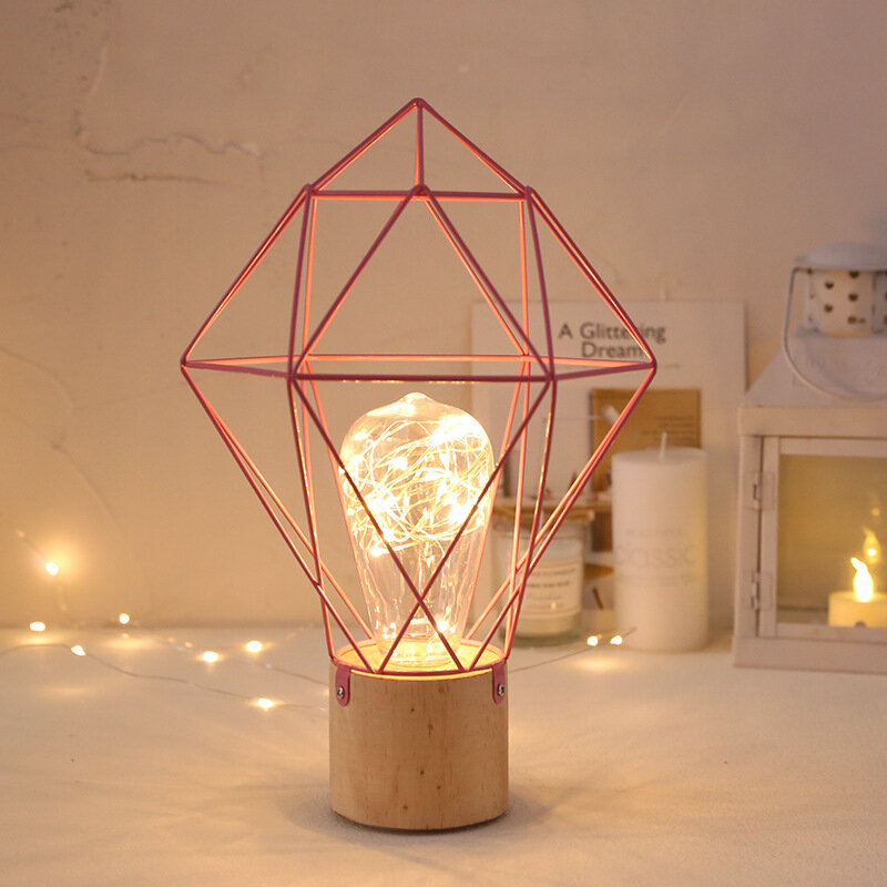 Nordic moderno ins minimalista fio de cobre ferro decoração da lâmpada quarto menina coração fundo presente decoração lâmpada mesa