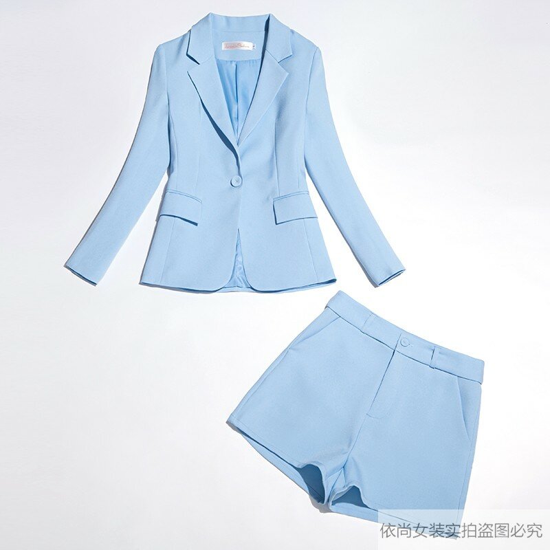 Terno feminino azul claro, vestuário peça duas peças / Conjuntos para  mulheres
