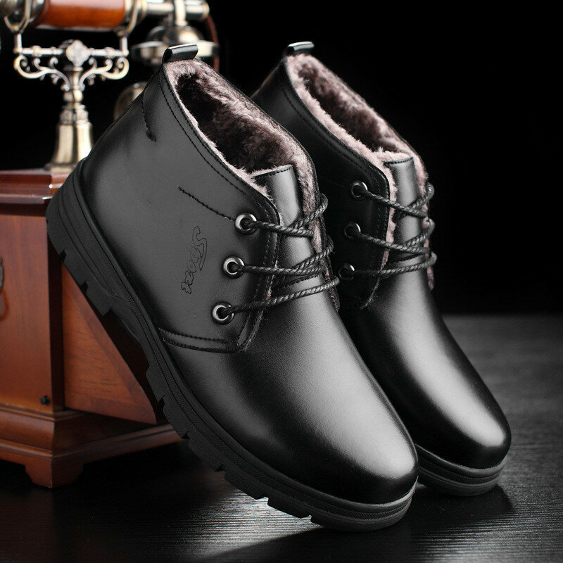 Masculino plus veludo mais botas de algodão outono e inverno novos sapatos masculinos casuais para manter a tendência quente sapatos de algodão inglaterra alta