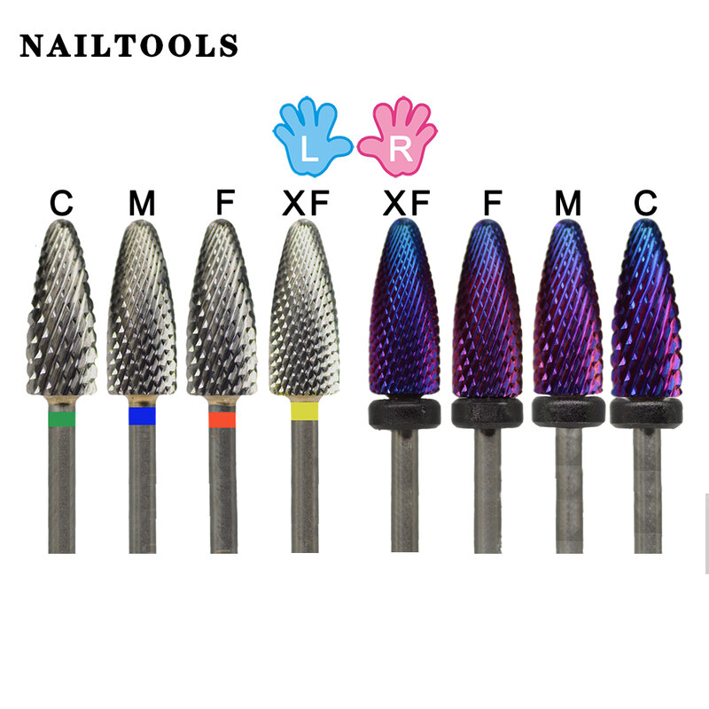 NAILTOOLS Carbide Long Shank 2 way Corn Left+Right hand Nails Accessories Remove gel removel varnish Nail Drill Bit