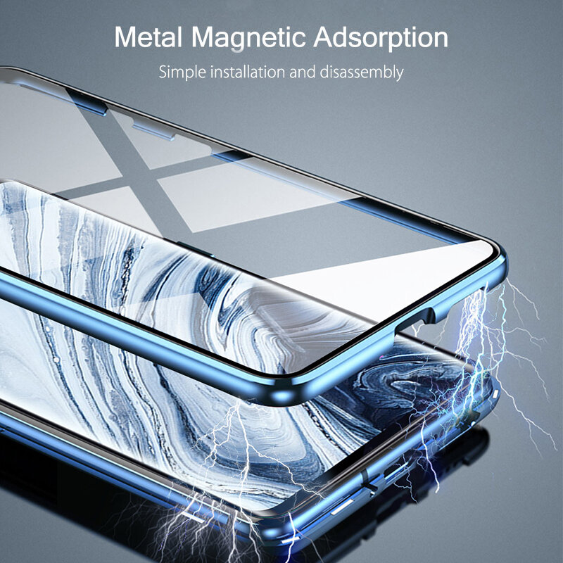 Магнитный чехол для Xiao mi Note 10 Pro, металлический чехол 360 с двойным закаленным стеклом, Жесткий Чехол для Xiaomi mi CC9 CC 9 Pro, чехол