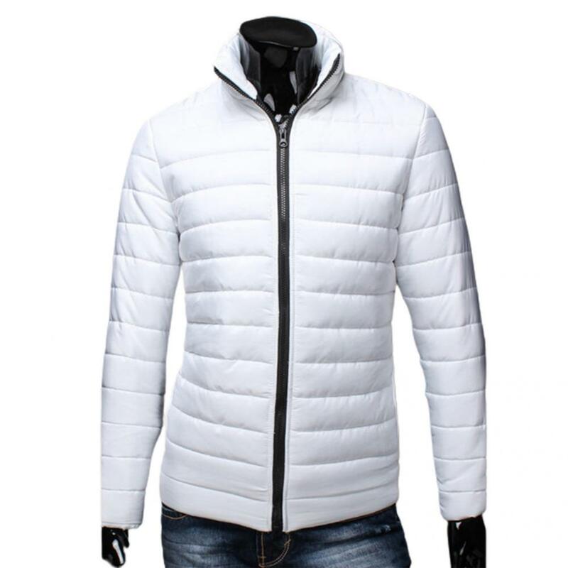 Jaqueta casual justa masculina com bolso, corta-roupas monocromático, casaco de parka, quente, outono, inverno, 2023