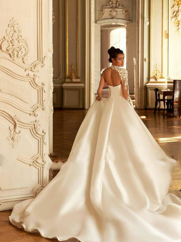 Женское свадебное платье до пола, элегантное платье с открытыми плечами и вырезом лодочкой, с открытой спиной, 2022