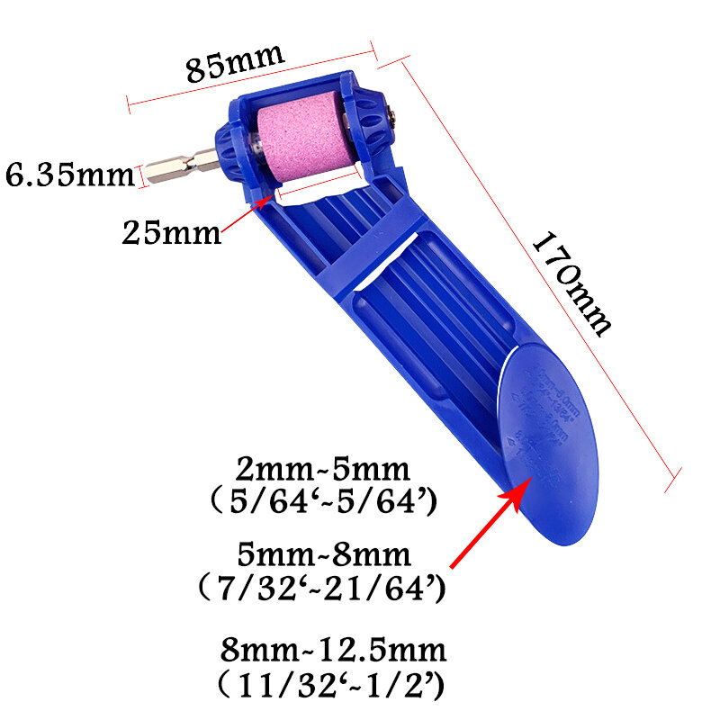 Utensile per mola utensile per affilare punte da trapano portatile affilatrice corindone resistente trapano lucidatura smerigliatrice trapano 2.0-12.5mm