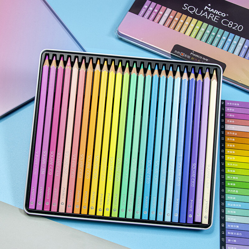 24 warna baru lembut trendi warna Pastel tidak beracun pensil warna Macaron pensil warna Set untuk mewarnai perlengkapan seni sekolah