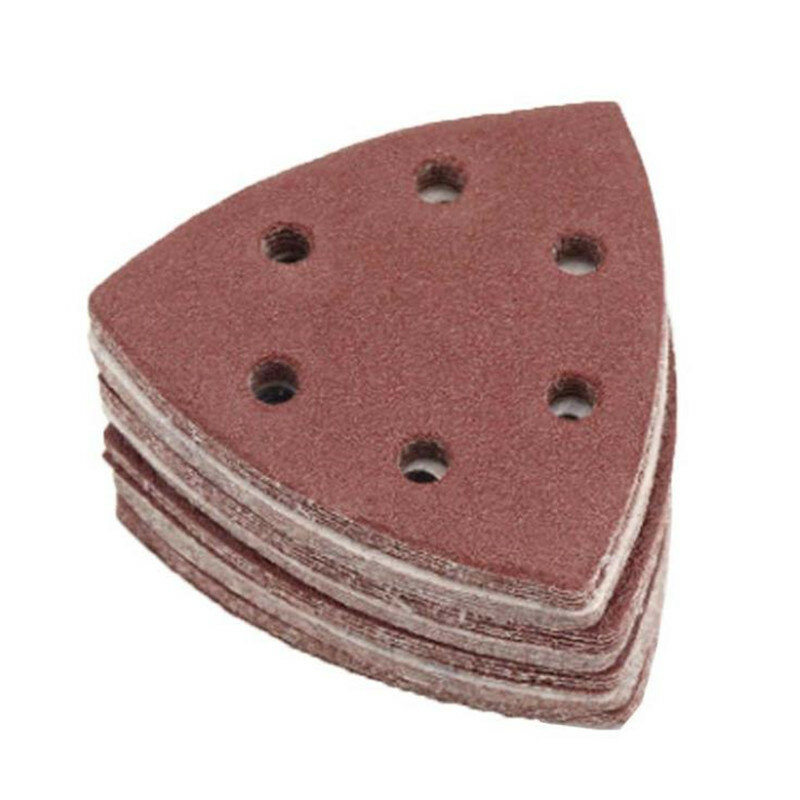 10PCS แผ่นขัด90*90มม.6สามเหลี่ยมกระดาษทรายอลูมิเนียมออกไซด์ Abrasive Sanding Disc สำหรับขัดไม้