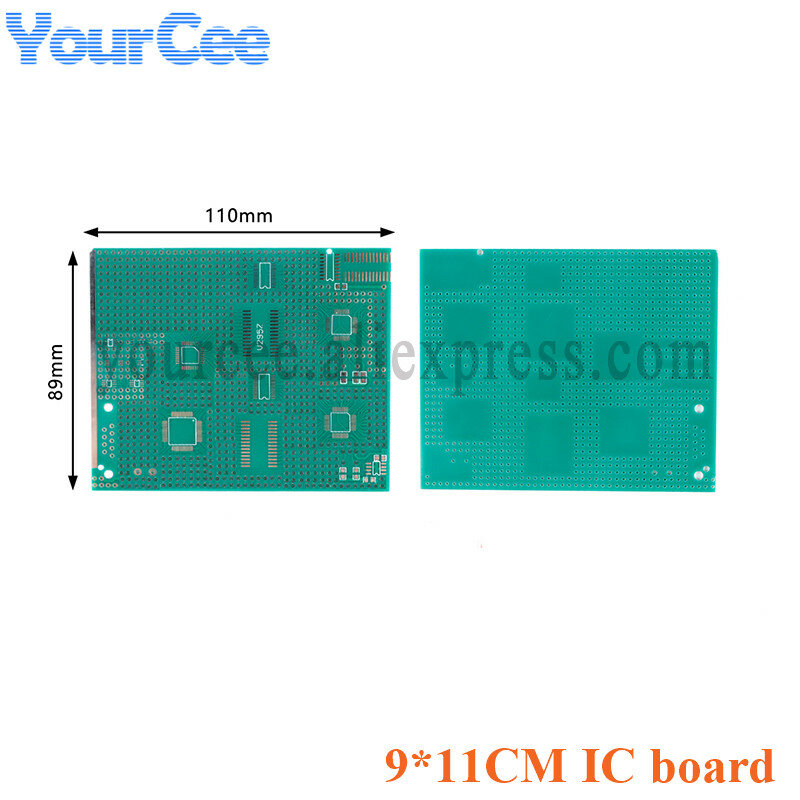 Lqfp Sop Qsop Qfp 9*11Cm Enkelzijdig Multi-Pakket Smd Universeel Board Adapter Pcb Prik Dip Pin Ic Testplaat 9X11Cm
