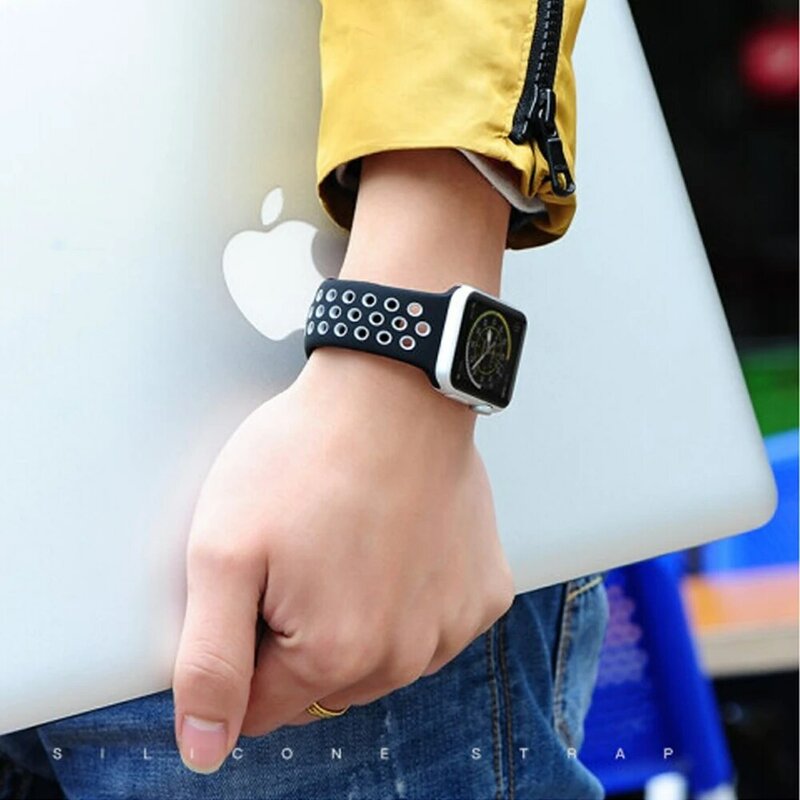 Bracelet Sport pour bracelet de montre apple 4 5 44mm 40mm correas 42mm 38mm bracelet iwatch série 5/4/3/2/1 bracelet de montre en silicone ceinture en caoutchouc
