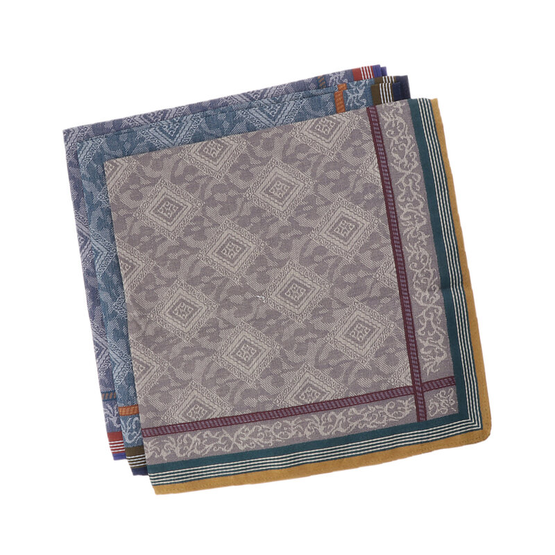 3pcs Classic Mens Plaid Handkerchiefs   Cotton Pocket Square Hanky