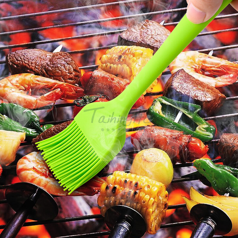 Silicone Spatula Barbeque Brush Cooking BBQ Heat Resistant Oil Condiment Brushes Kitchen Bar Cake Baking Tools Utensil Supplies