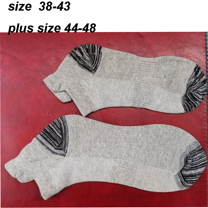 Calcetines tobilleros de algodón orgánico para hombre, medias protectoras transpirables de alta calidad para verano, 10 pares, talla grande Size42-47