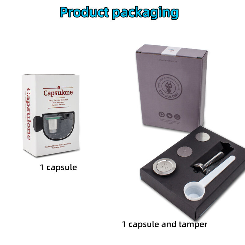 Capsulone-cápsula de Metal de acero inoxidable, cápsula de hilo reutilizable, recargable, Compatible con máquina Nespresso